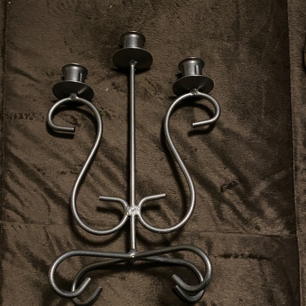 Elegant Silver Metal Candle Holder